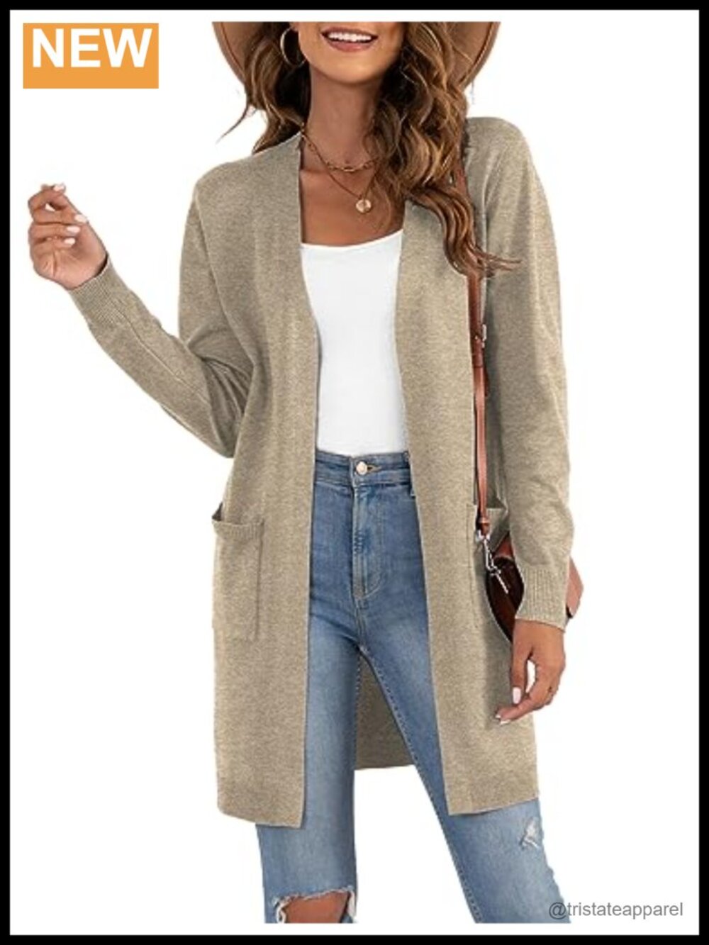 Open Front Knit Cardigan Long Sleeve Casual Lightweight V-Neck